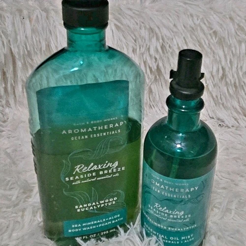 NEW Bath & Body Works Relaxing Seaside Breeze Mist + BONUS Body Wash